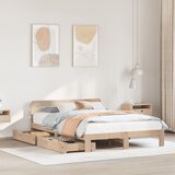vidaXL Posteljni okvir brez vzmetnice 135x190 cm trdna borovina Cene