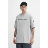 A-COLD-WALL* Bombažna kratka majica Overdye Logo T-Shirt moška, siva barva, ACWMTS186