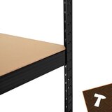 Bigstren metalni regal s 5 polica 180 x 90 x 40 cm, crni, do 1000 kg | shoptok.hr