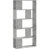 Maison Chic Knjižna omara - Knjižni regal 5-nadstropna siva 80,5x23,5x162,5 cm inž. les, (21726004) | Shoptok.si