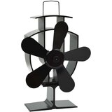 vidaXL Ventilator za peć na toplinski pogon s 5 lopatica crni | shoptok.hr