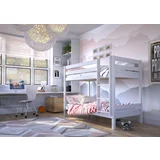 Dolmar - drvo krevet na kat olaf - 90x190 cm - bijela