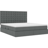 vidaXL Krevet S LED lampica s pohranom Tamno siva 180 x 200 cm tkanina | shoptok.hr