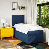 vidaXL Box spring postelja z vzmetnico modra 90x200 cm blago | Shoptok.si