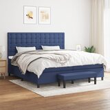 The Living Store Box spring postelja z vzmetnico moder 200x200 cm blago - Box Spring Postelja, (21512685) Cene