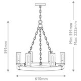Elstead Lighting hinkley HK-SAWYER6-SQ - luster na lancu sawyer 6xE14/40W/230V braon | Eponuda.com
