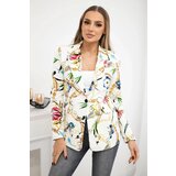 Turecki Printed cotton jacket with a button ecru | Shoptok.si