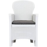 Bistro 3-dijelni bistro set od plastike s izgledom ratana bijeli | shoptok.hr