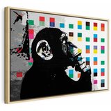  Slika - Banksy The Thinker Monkey 90x60 U prirodnom drvenom okviru | shoptok.hr