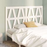  Posteljno vzglavje belo 126x4x100 cm trdna borovina, (20647634) | Shoptok.si