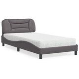 Krevet s madracem Hvar sivi 100 x 200 cm od umjetne kože | Eponuda.com