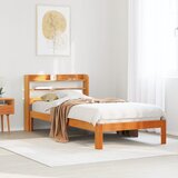 vidaXL Posteljni okvir brez vzmetnice voščeno rjav 100x200 cm borovina | Shoptok.si