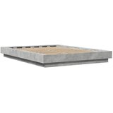  Okvir kreveta s LED svjetlima boja betona 140 x 190 cm drveni | shoptok.hr