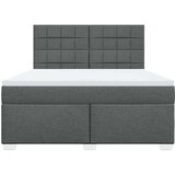 vidaXL Box spring postelja z vzmetnico temno siva 180x200 cm blago | Shoptok.si