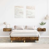 vidaXL Posteljni okvir brez vzmetnice hrast 140x190 cm inženirski les Cene