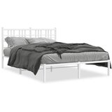  Metalni okvir za krevet s uzglavljem bijeli 120x200 cm | shoptok.hr
