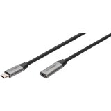 Digitus USB kabel USB 3.2 gen. 1 (USB 3.0) USB-C®\, USB-C® vtičnica \, USB-C® vtič 1.00 m črna prilagodljiv\, zaščiten\, z USB-jem DB-300230-010-S, (20519195) | Shoptok.si