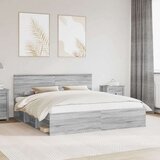  Konstrukcija postelje Siva Sonoma 200 x 200 cm Konstruiran les, (5000121319) | Shoptok.si