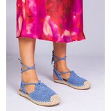 Gemre Blue flat heel espadrille sandals Relis | ePonuda.com