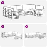  Set vanjskih sofa 7 pcs Bijela i svijetlosiva | shoptok.hr