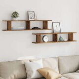 vidaXL Zidne police 2kom boja staro drvo 105x18x20cm konstruirano drvo | shoptok.hr