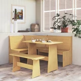  Jedilna miza s klopjo medeno rjava trdna borovina, (20711187)