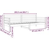  Dnevni ležaj bijeli 80 x 200 cm od masivne borovine | shoptok.hr