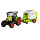 Traktor za igru sa balirkom za okrugle bale - zeleni | shoptok.hr