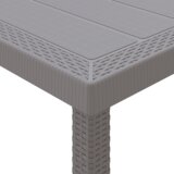 vidaXL 11-delni vrtni jedilni set z blazinami svetlo sivi poli ratan, vrtna miza svetlo siva 150x100x73 cm poli ratan, vrtni stoli z blazinami 2 kosa svetlo sivi poli ratan, vrtni stoli z blazinami 4 kosa svetlo sivi poli ratan | Shoptok.si