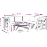  6 kom. Set vanjskih sofa Čvrsto drvo akacije Smeđa | shoptok.hr