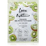 Oriflame Love Nature Gel To Ice Organic Kiwi umirujuća maska za lice za umornu kožu lica 10 ml | shoptok.hr