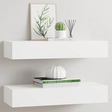  Zidne police s ladicom 2 kom bijele 60 x 23,5 x 10 cm MDF | shoptok.hr