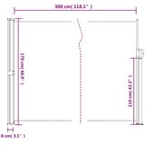  Uvlačiva bočna tenda smeđesiva 170 x 300 cm | shoptok.hr