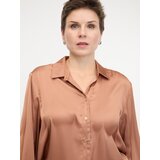 Orsay Light brown women's shirt with collar - Women's Cene