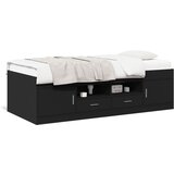 vidaXL Dnevni krevet s ladicama crni 90 x 190 cm konstruirano drvo | shoptok.hr
