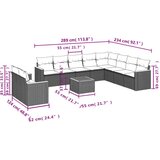  11-dijelni set vrtnih sofa s jastucima bež od poliratana | shoptok.hr