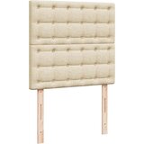 vidaXL Otomanski okvir kreveta s madracima krem 200x200cm od tkanine | shoptok.hr