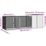  Kavez za kokoši sivi 300x91x100 cm od pocinčanog čelika | shoptok.hr