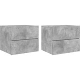  The Living Store Stenska nočna omarica z LED lučkami 2 kosa betonsko siva - Stenska Nočna Omarica, (21442892) | Shoptok.si