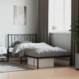 Metalni okvir za krevet s uzglavljem crni 107x203 cm | shoptok.hr