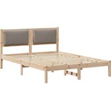  Krevetna konstrukcija s uzglavljem Sivo-smeđa 135 x 190 cm | shoptok.hr