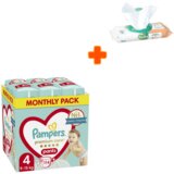 Pampers pelene premium pants monthly, veličina 4, 114 komada + maramice harmonie neven, 44 komada