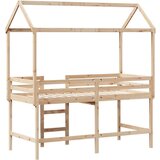  Posteljni okvir z lestvijo in streho 90x190 cm borovina, (21243173) | Shoptok.si