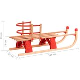 vidaXL Sklopive sanjke s naslonom 119 cm drvene | shoptok.hr