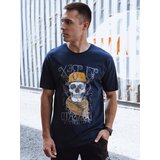 DStreet T-shirt męski z nadrukiem granatowy | Shoptok.si