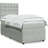 vidaXL Box spring postelja z vzmetnico svetlo siv 90x190 cm žamet Cene