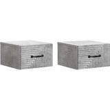  Stenski nočni omarici 2 pcs Betonsko siva 34,5 x 33 x 20 cm, (5000210015) | Shoptok.si