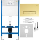 Rea Komplet za predstensko namestitev WC K011A-Q z gumbom HD Gold | Shoptok.si