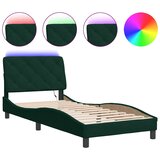  Okvir kreveta s LED-om bez madraca tamnozeleni 80x200 cm baršunasti | shoptok.hr
