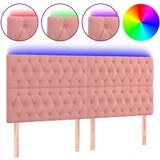  Posteljno vzglavje roza 180x7x118/128 cm žamet, (20933239) | Shoptok.si